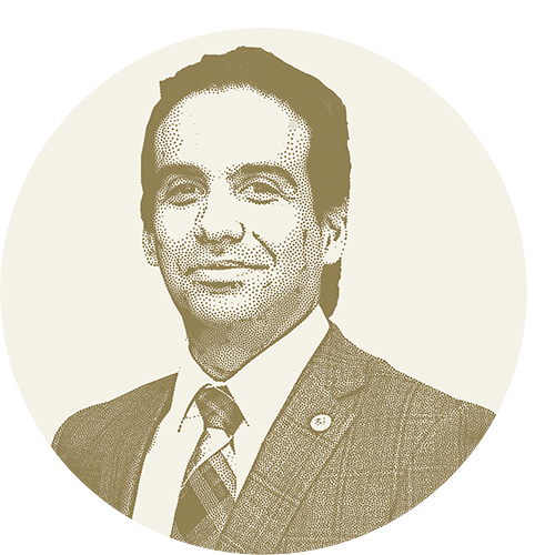 Portrait illustration of Juan Gilberto Garcia, TAMIU
